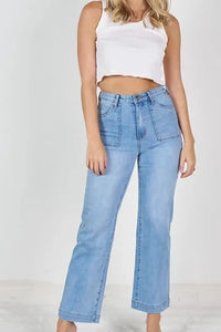 Pocket Wide Leg Jeans