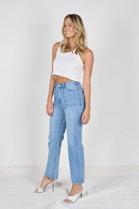 Pocket Wide Leg Jeans